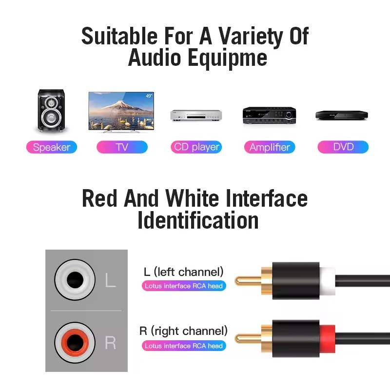 Dual RCA Cable HIFI Stereo 2 R - Home Cinema Tv ulasan dan harga