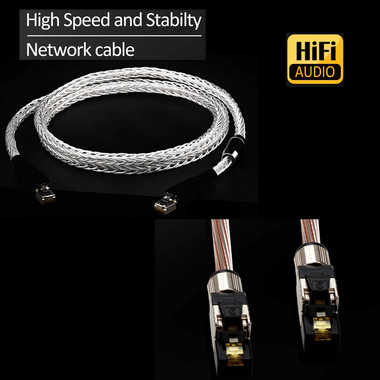 Cat8 Ethernet Cable OCC Silver - Home Cinema Tv ulasan dan harga